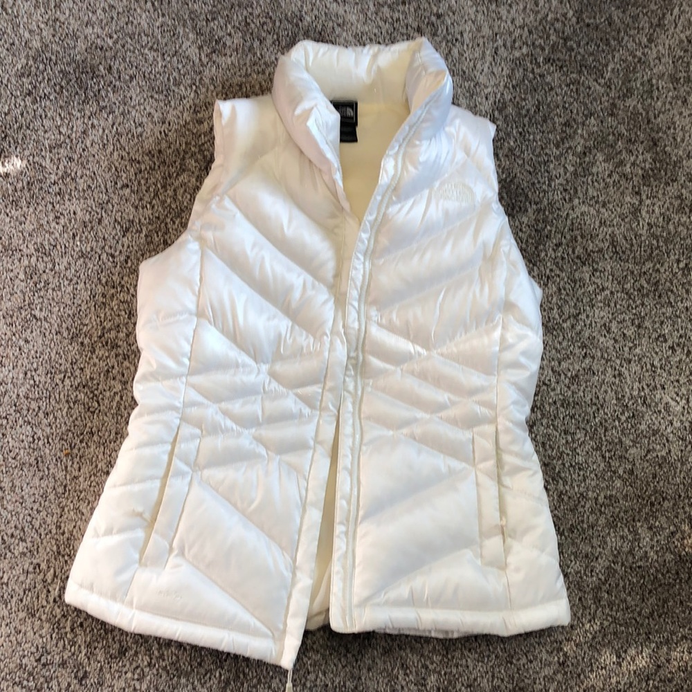 White Northface feather down vest